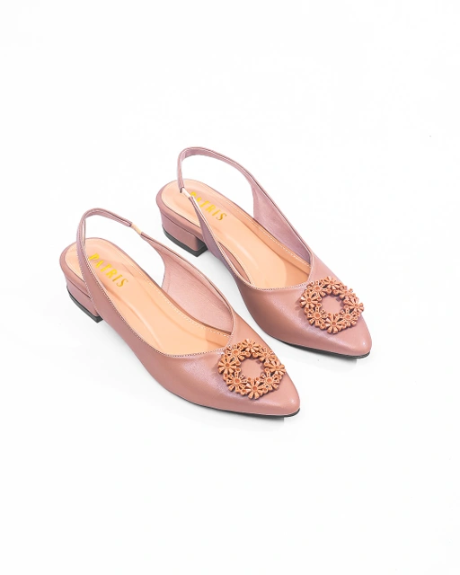 Image of PATRIS Lavenia Mules Wanita Heels / Hak 3 Cm Cream Emilia