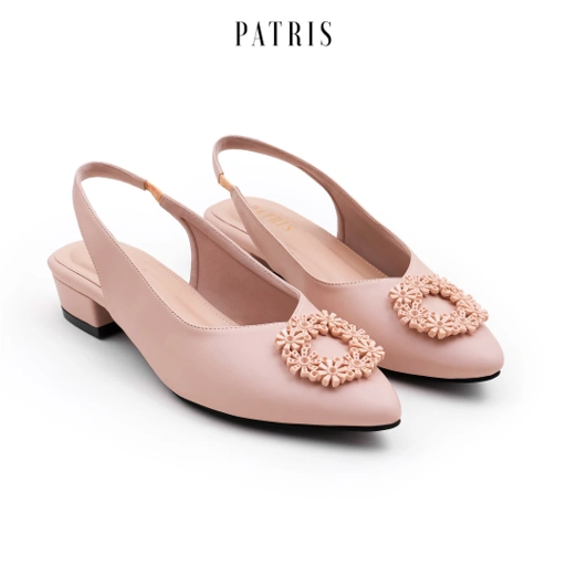 Image of PATRIS Lavenia Mules Wanita Heels / Hak 3 Cm Cream Emilia