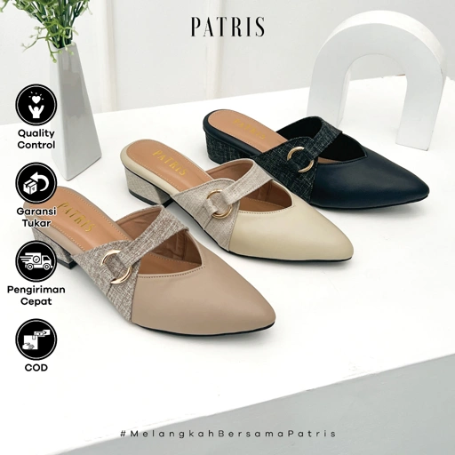 Image of PATRIS Genia Mules Wanita Heels / Hak 4 Cm