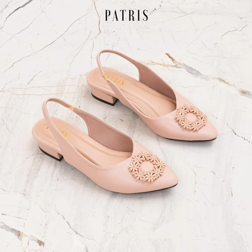 Image of PATRIS Lavenia Mules Wanita Heels / Hak 3 Cm Cream Emilia