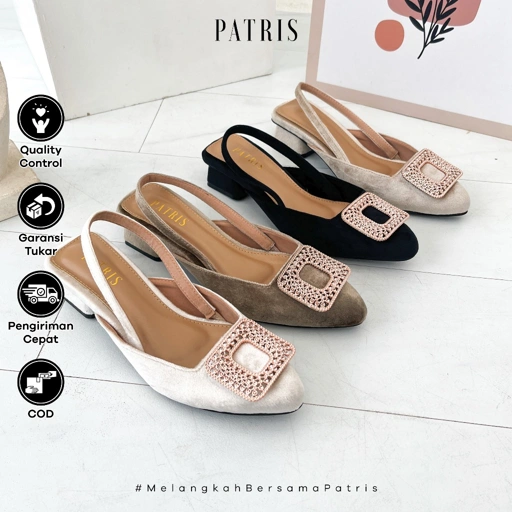 Image of PATRIS Marigold Mules Wanita Heels / Hak 3 Cm