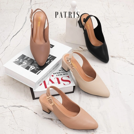 Image of PATRIS Lenora Mules Heels Wanita / Slingback Hak 5 Cm
