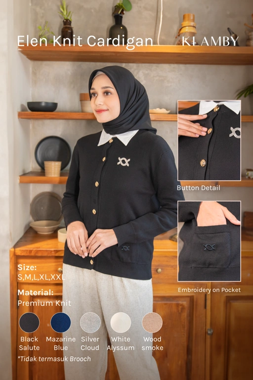 Elena Knit Cardigan Black Salute