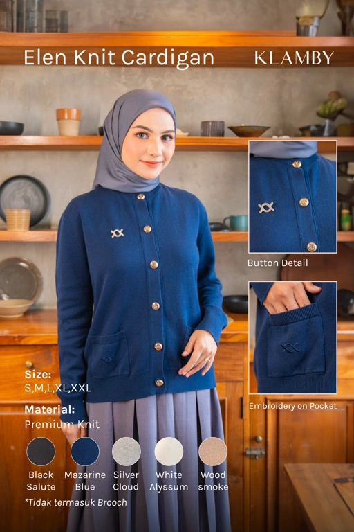 Elena Knit Cardigan Mazarine Blue