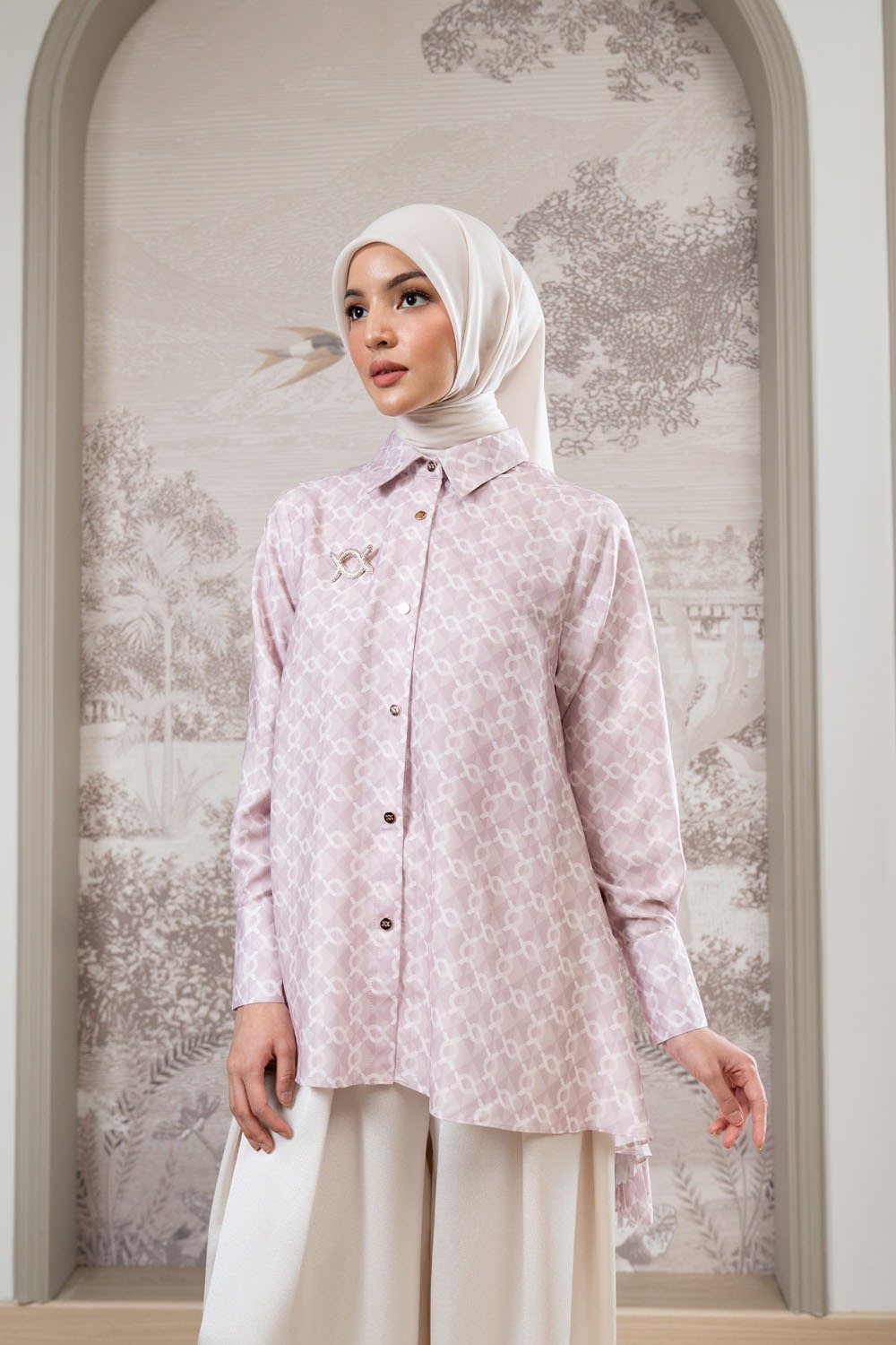 Monogram Pleated Shirt