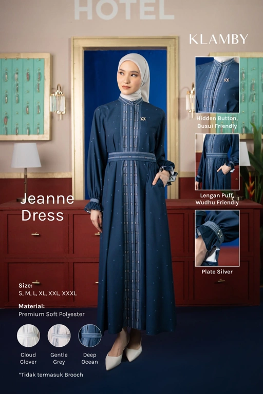 Jeanne Dress Deep Ocean