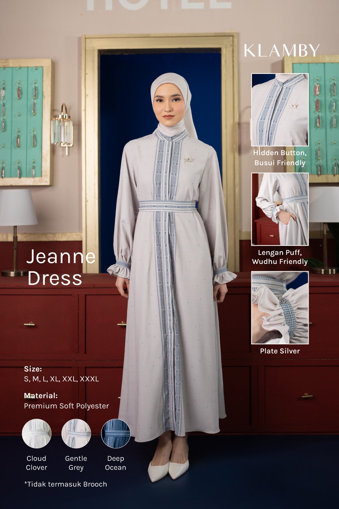 Jeanne Dress Gentle Grey