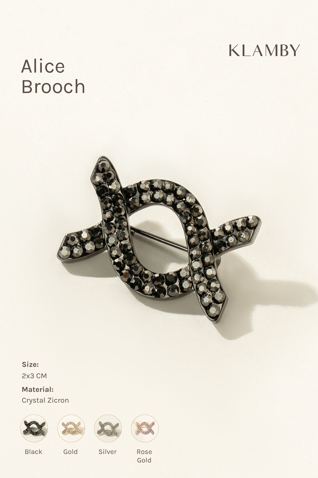 Alice Brooch Black