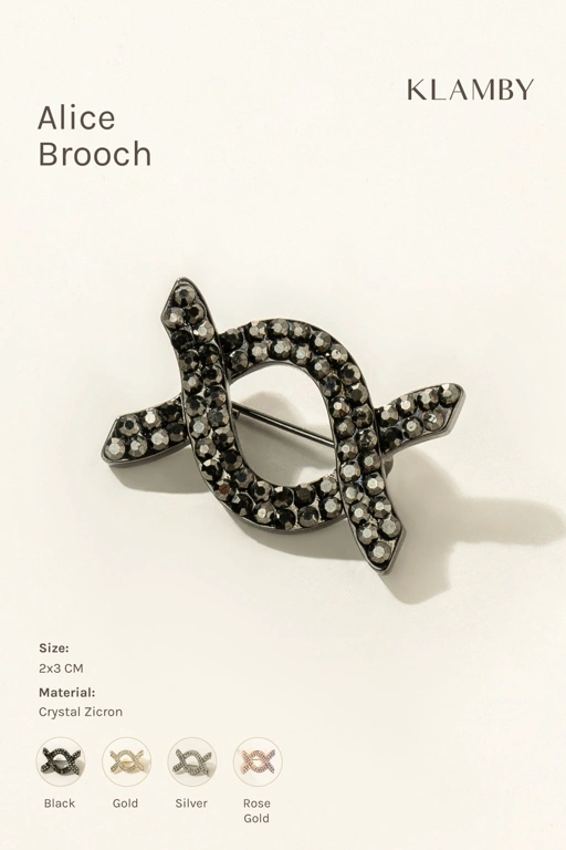 Image of Alice Brooch Black