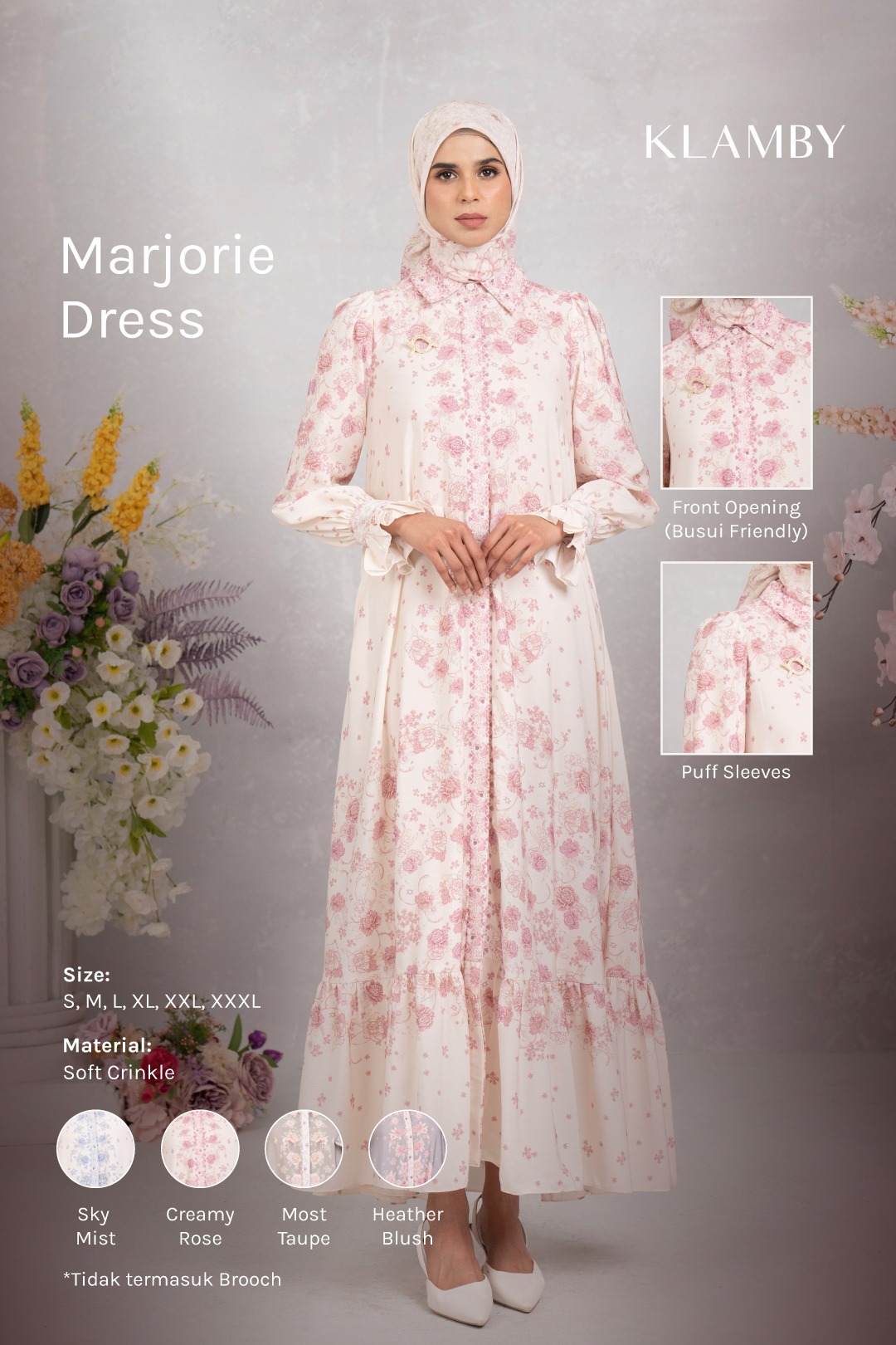 Marjorie Dress Creamy Rose