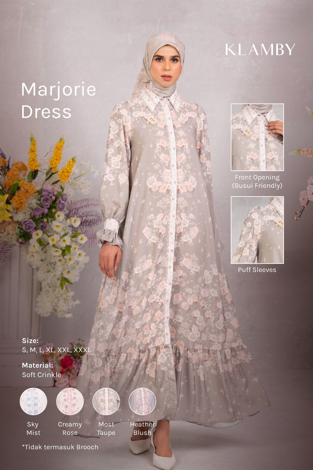 Marjorie Dress Most Taupe