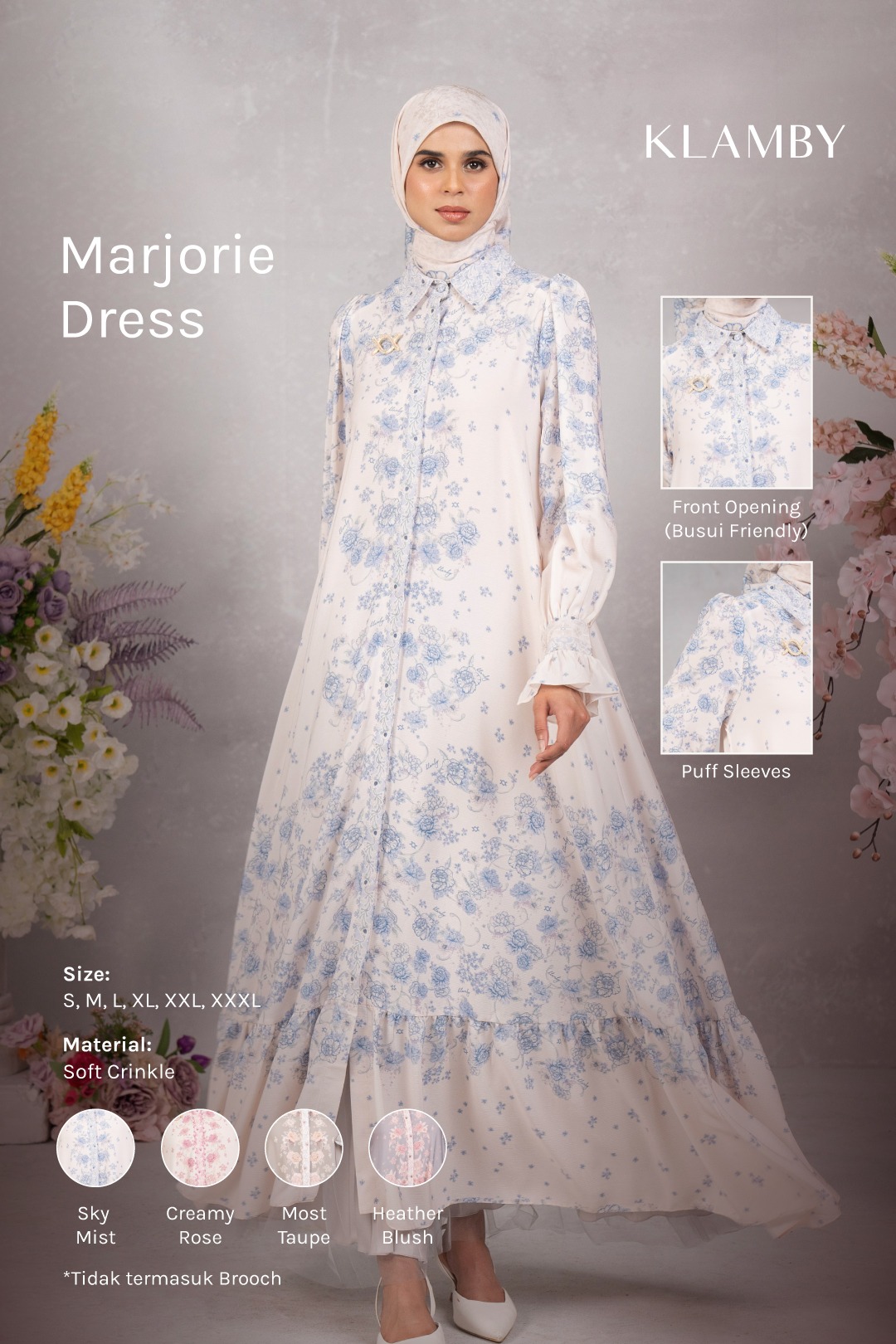 Marjorie Dress Sky Mist