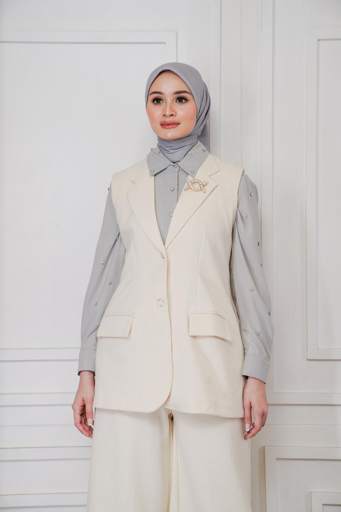 Leia Blazer Linen White