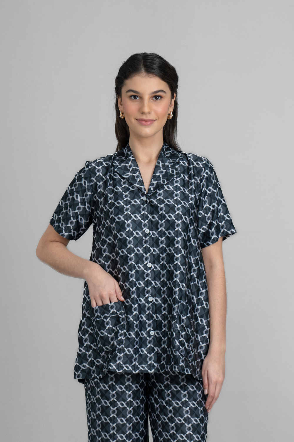 Monogram Short Sleeve Set Licorice