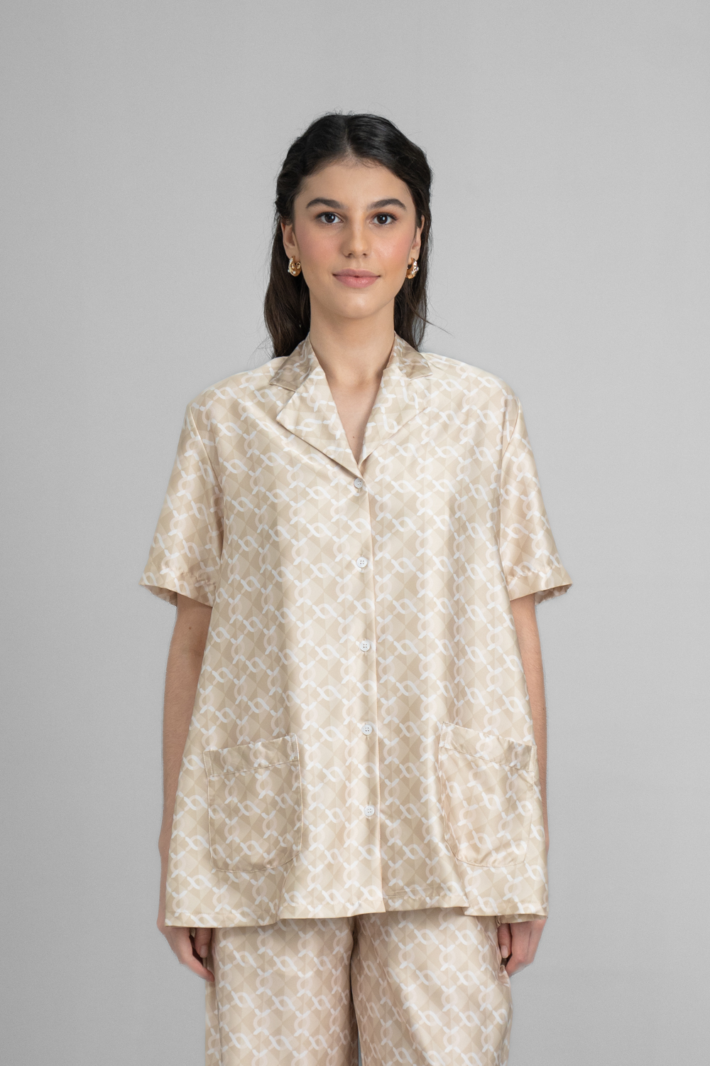 Monogram Short Sleeve Set Sandcastle