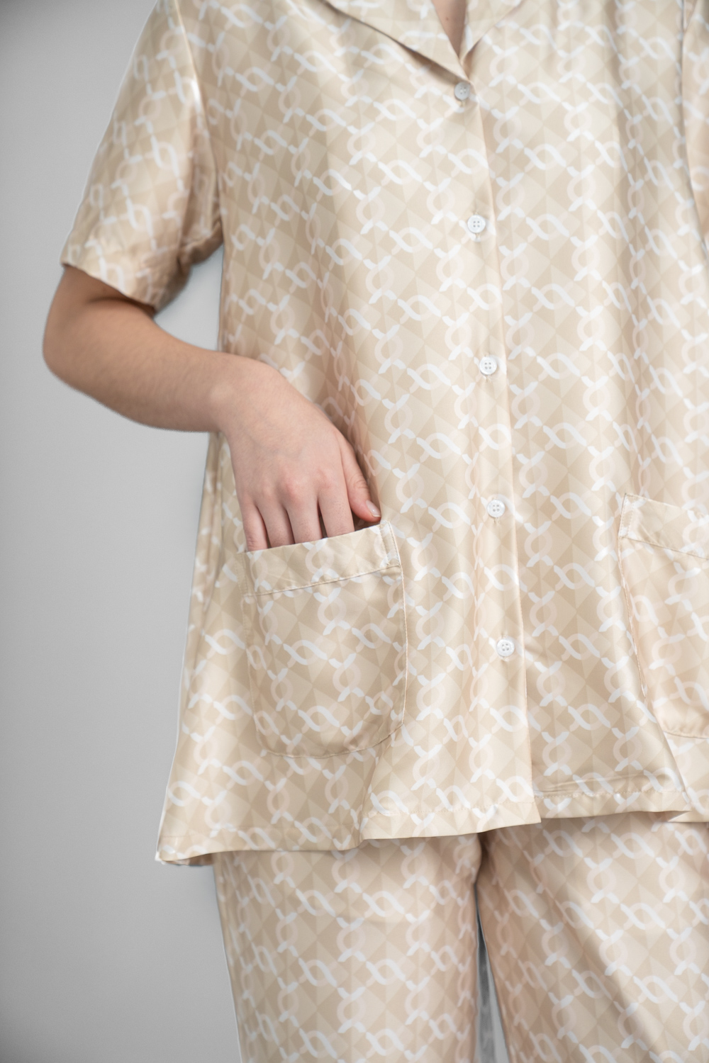 Monogram Short Sleeve Set Sandcastle