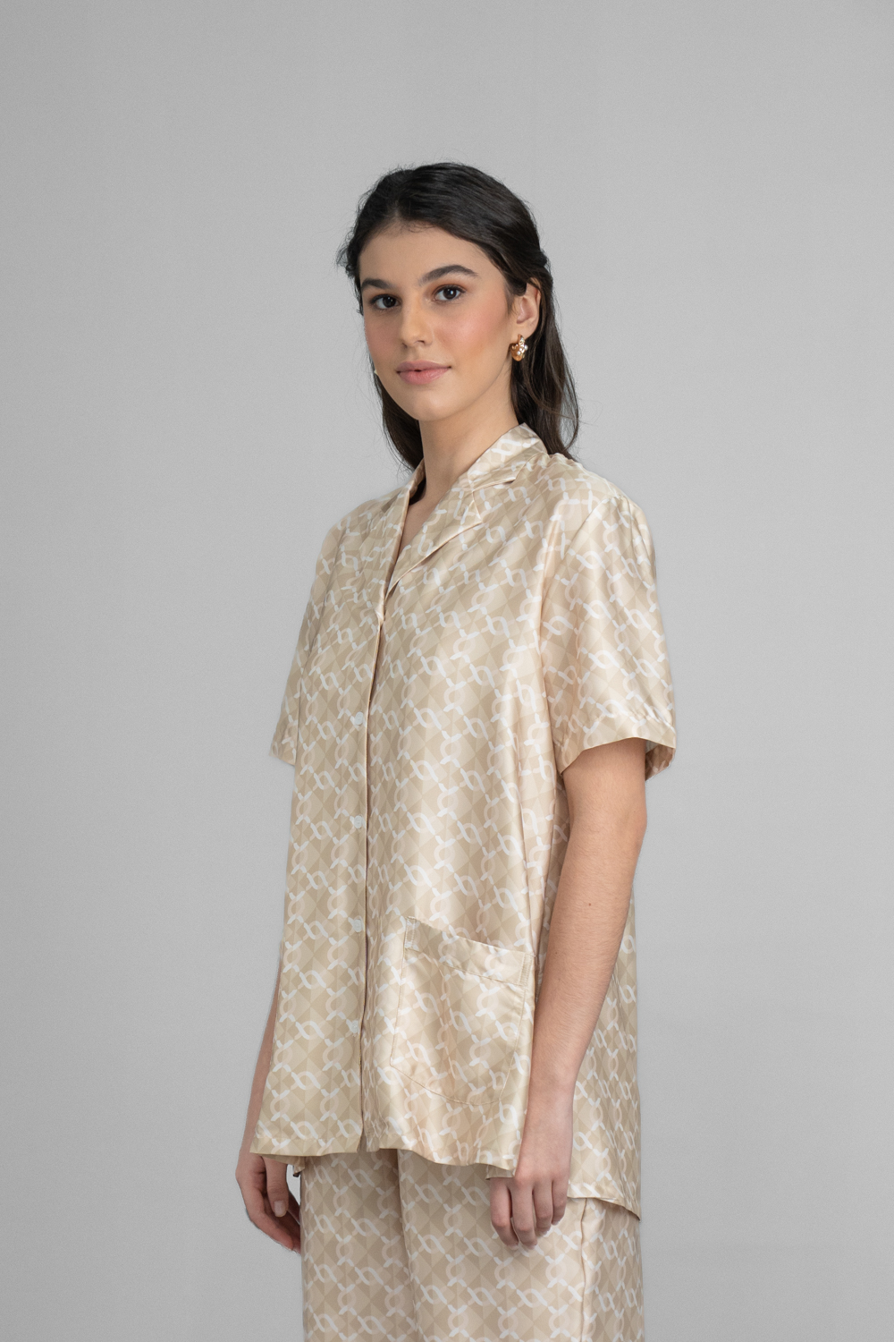Monogram Short Sleeve Set Sandcastle