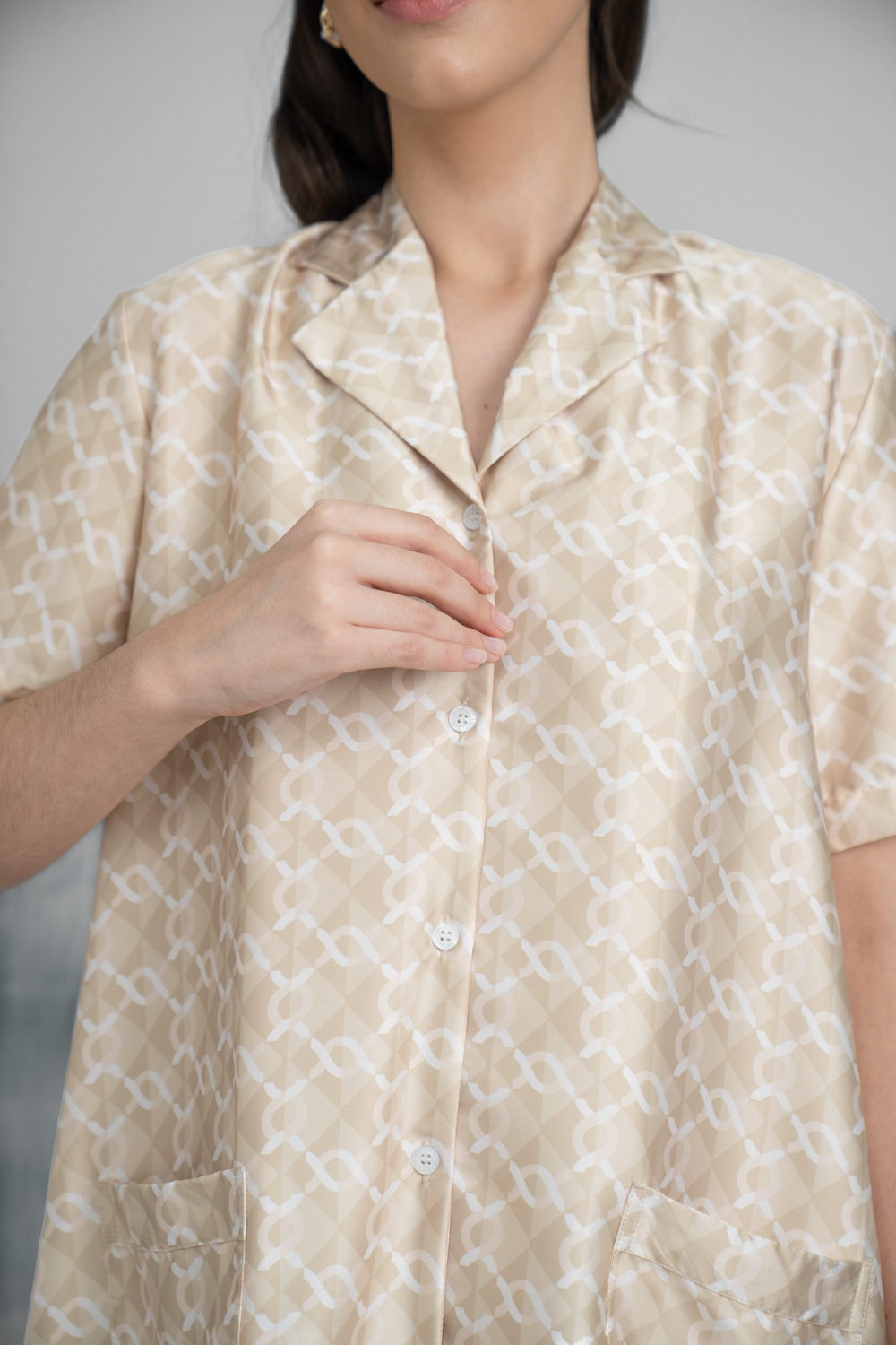 Monogram Short Sleeve Set Sandcastle