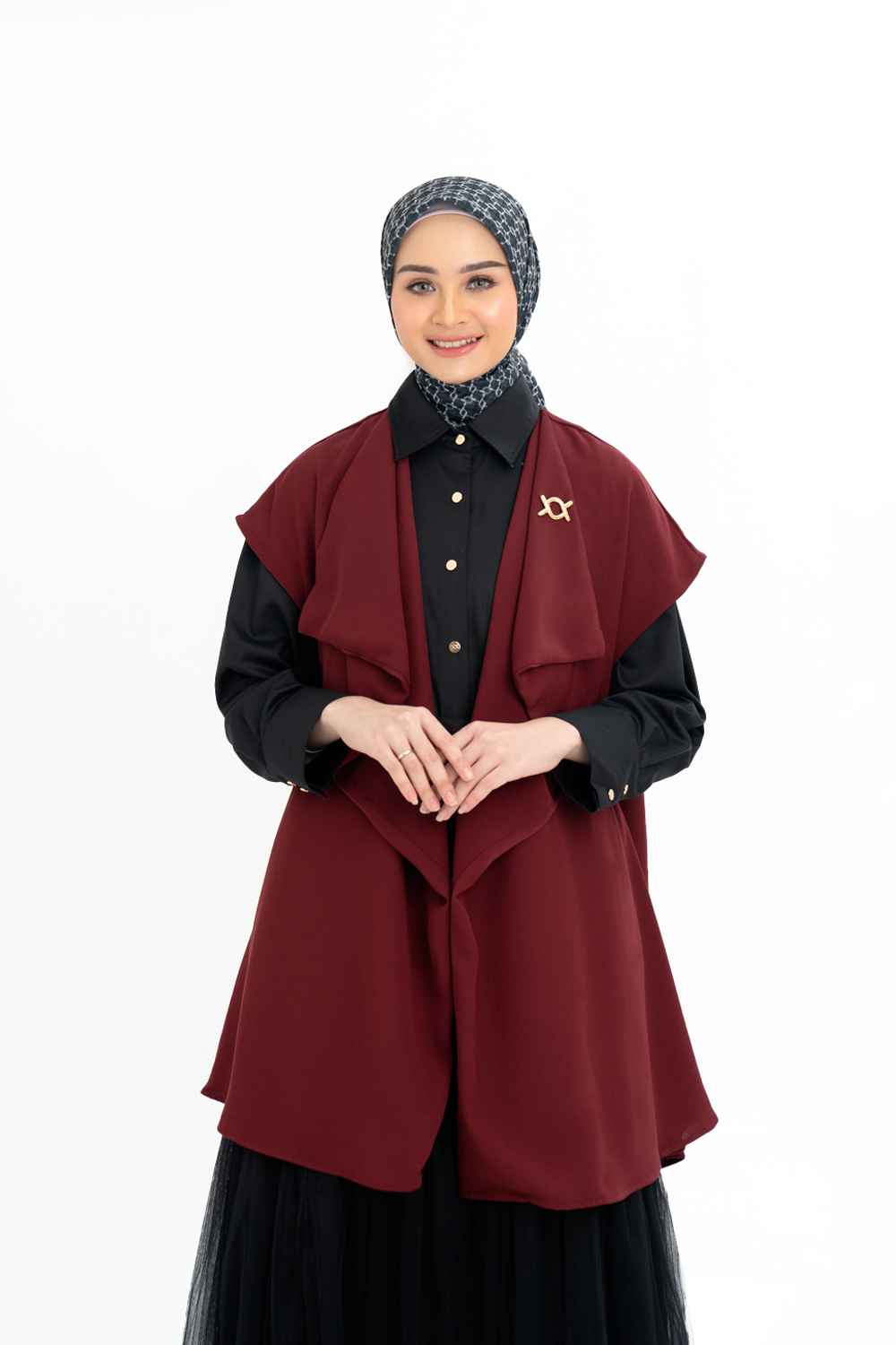 Shara Outer Vest Red Garnet