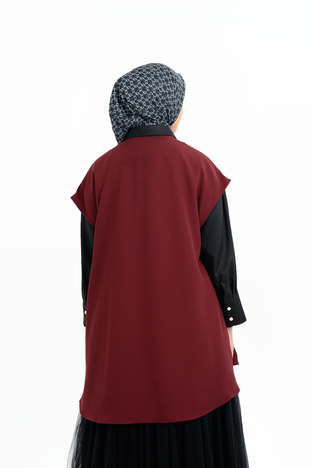 Shara Outer Vest Red Garnet