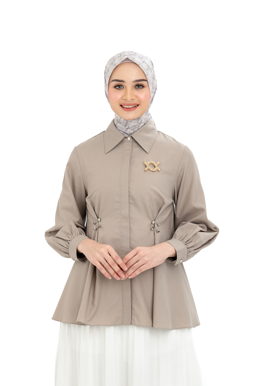 Camille Shirt (Minor) Shaker Beige