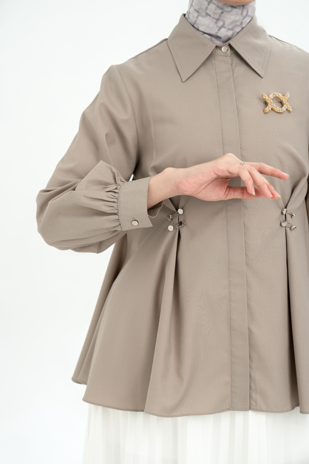 Camille Shirt (Minor) Shaker Beige