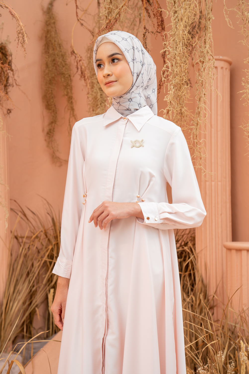 Laufey Midi Dress (Minor) Sea salt