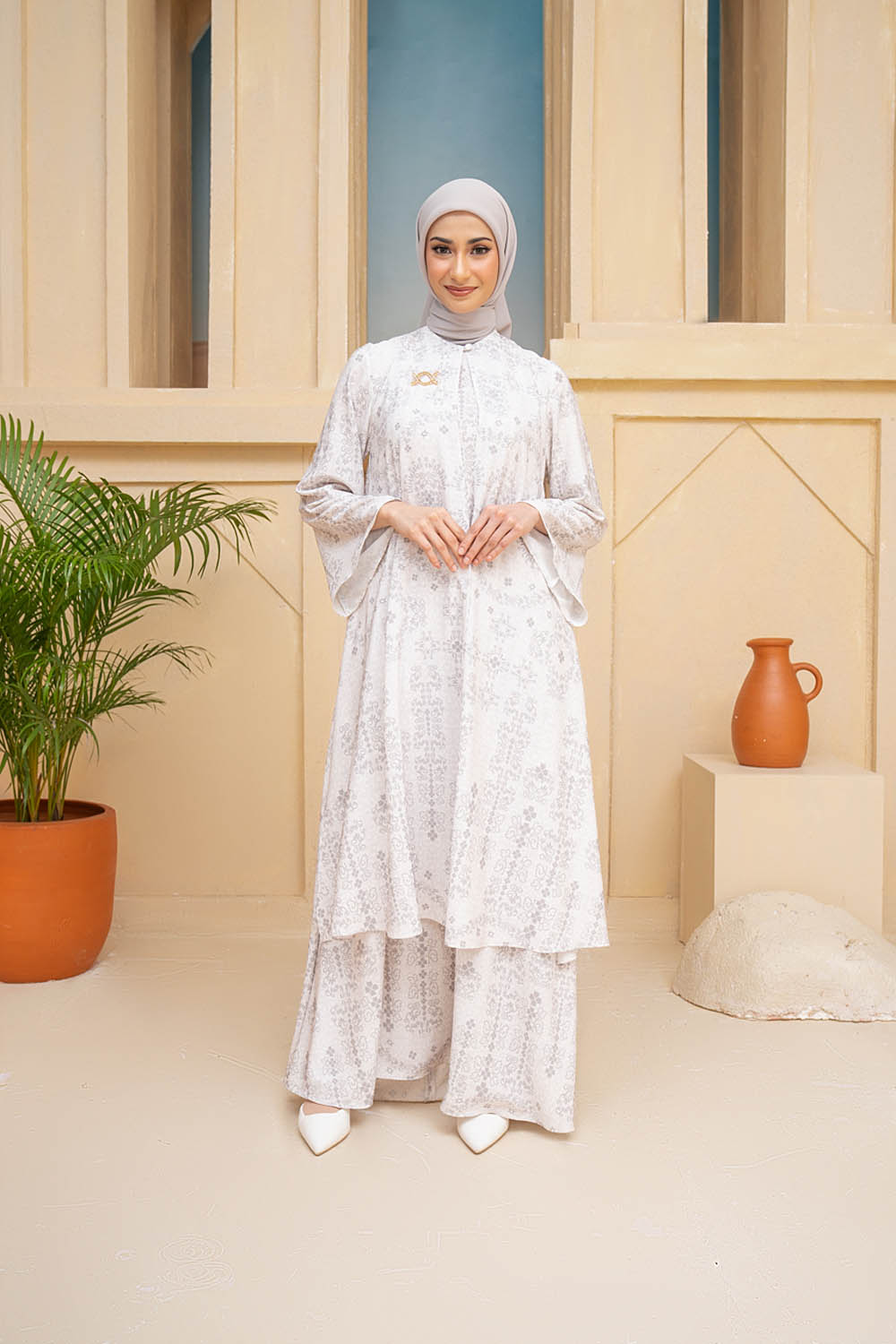 Malqaf Dress Set Snowy Pearl