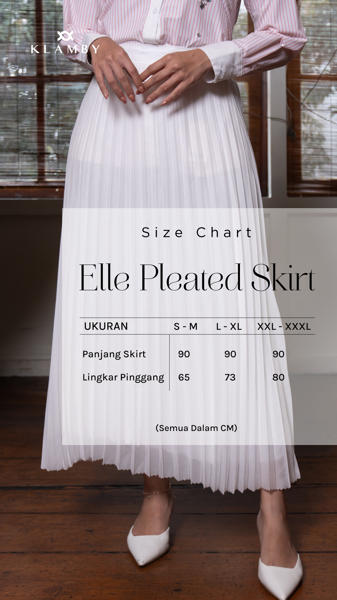 Elle Pleated Skirt White