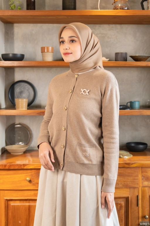 Image of Elena Knit Cardigan Woodsmoke