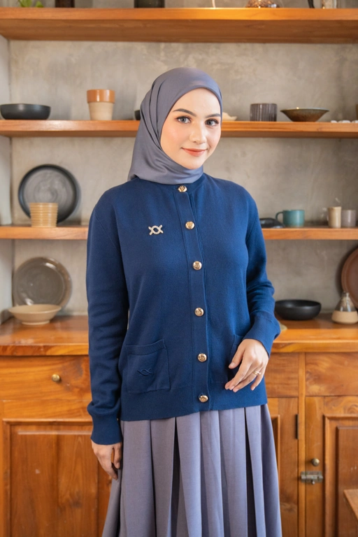 Image of Elena Knit Cardigan Mazarine Blue
