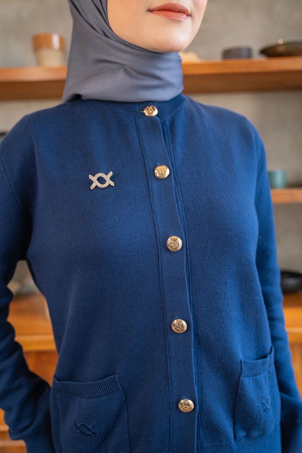 Elena Knit Cardigan Mazarine Blue