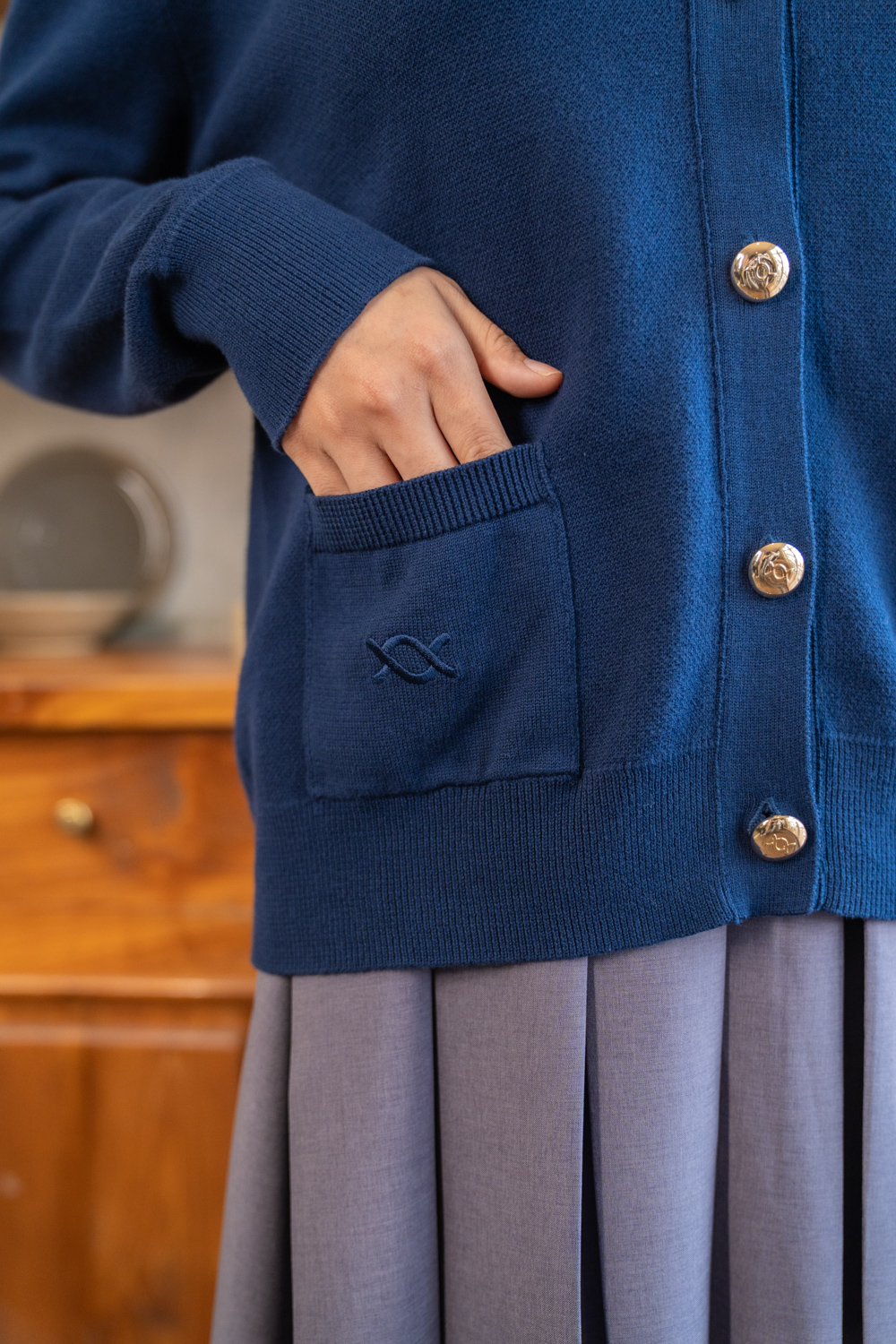 Elena Knit Cardigan Mazarine Blue
