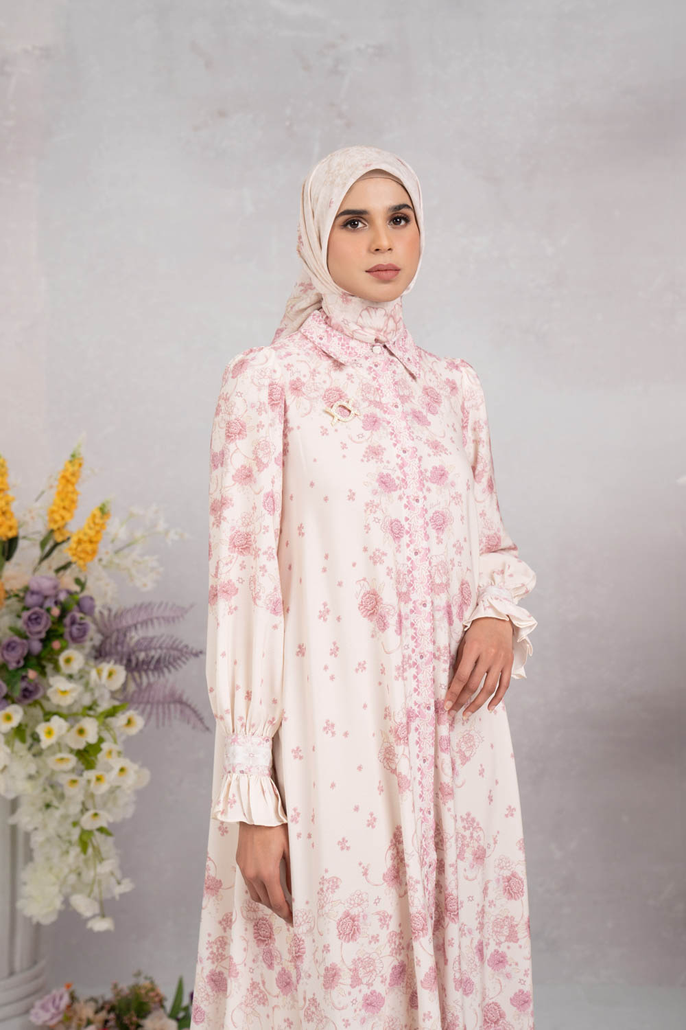 Marjorie Dress Creamy Rose