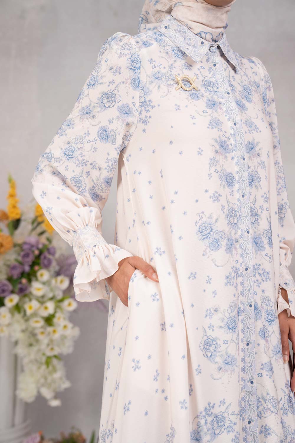 Marjorie Dress Sky Mist