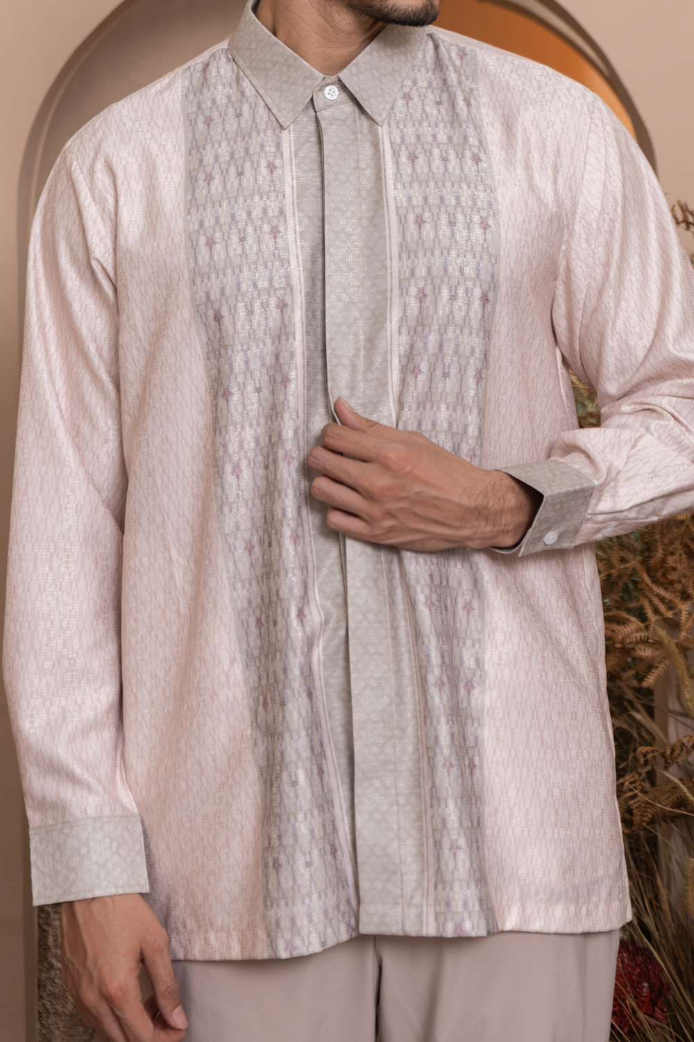 Bentalaya Long Shirt Men Clary Sage