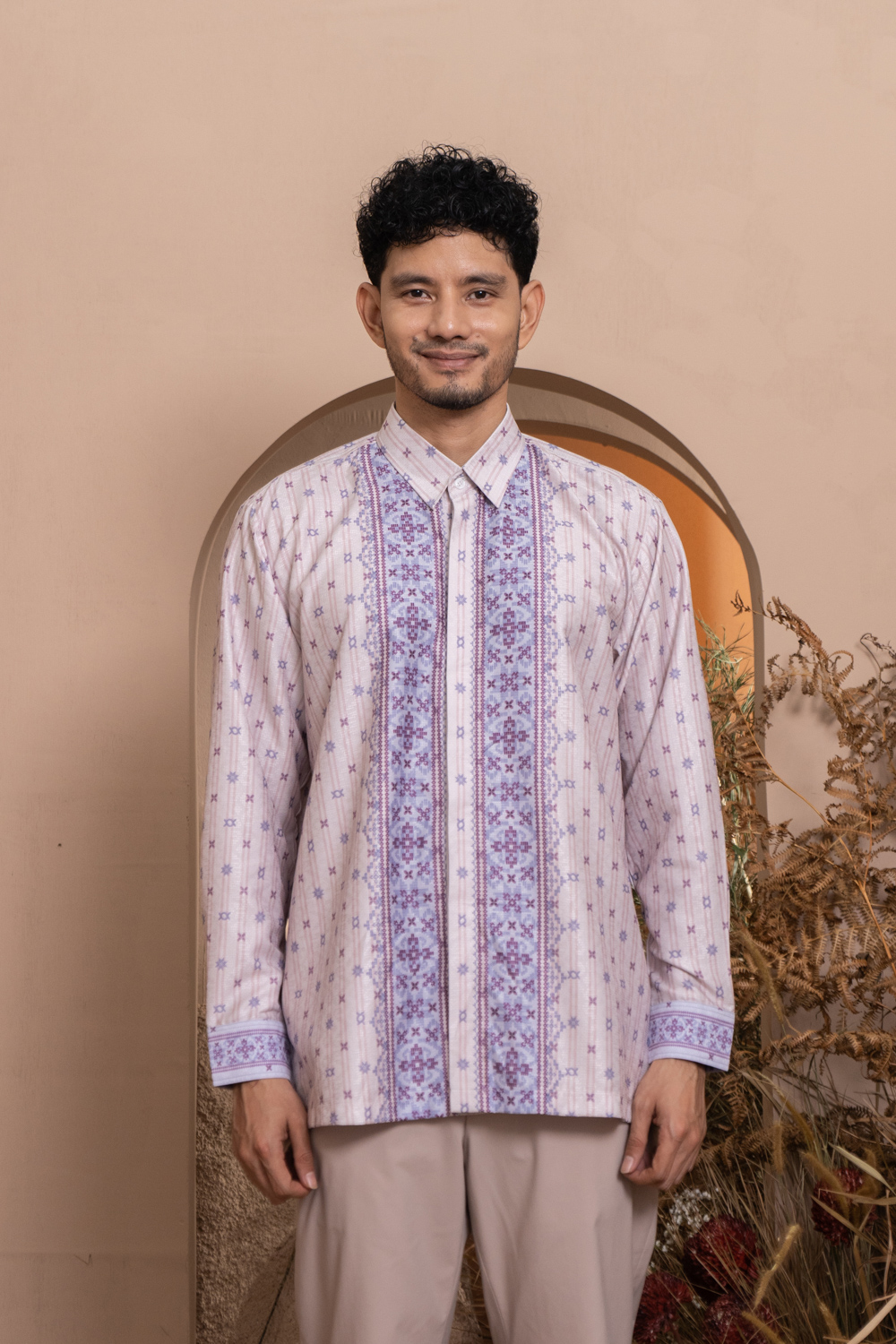 Kalola Long Shirt Men Lilac Hint
