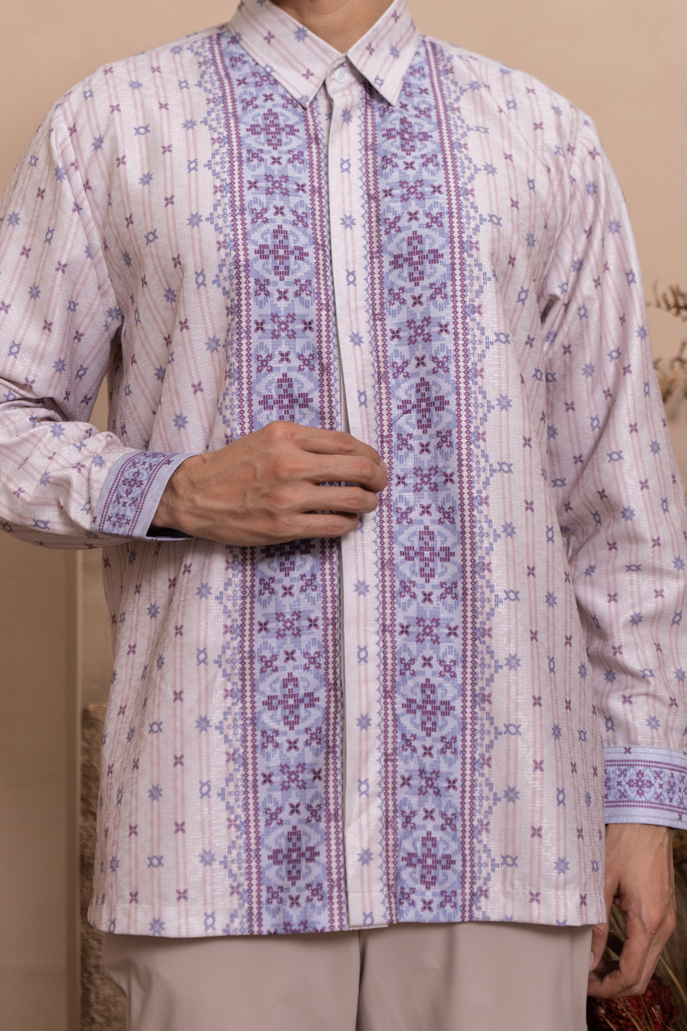 Kalola Long Shirt Men Lilac Hint