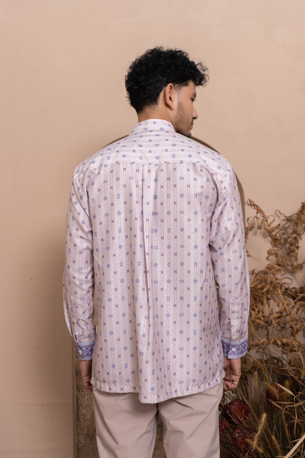 Kalola Long Shirt Men Lilac Hint