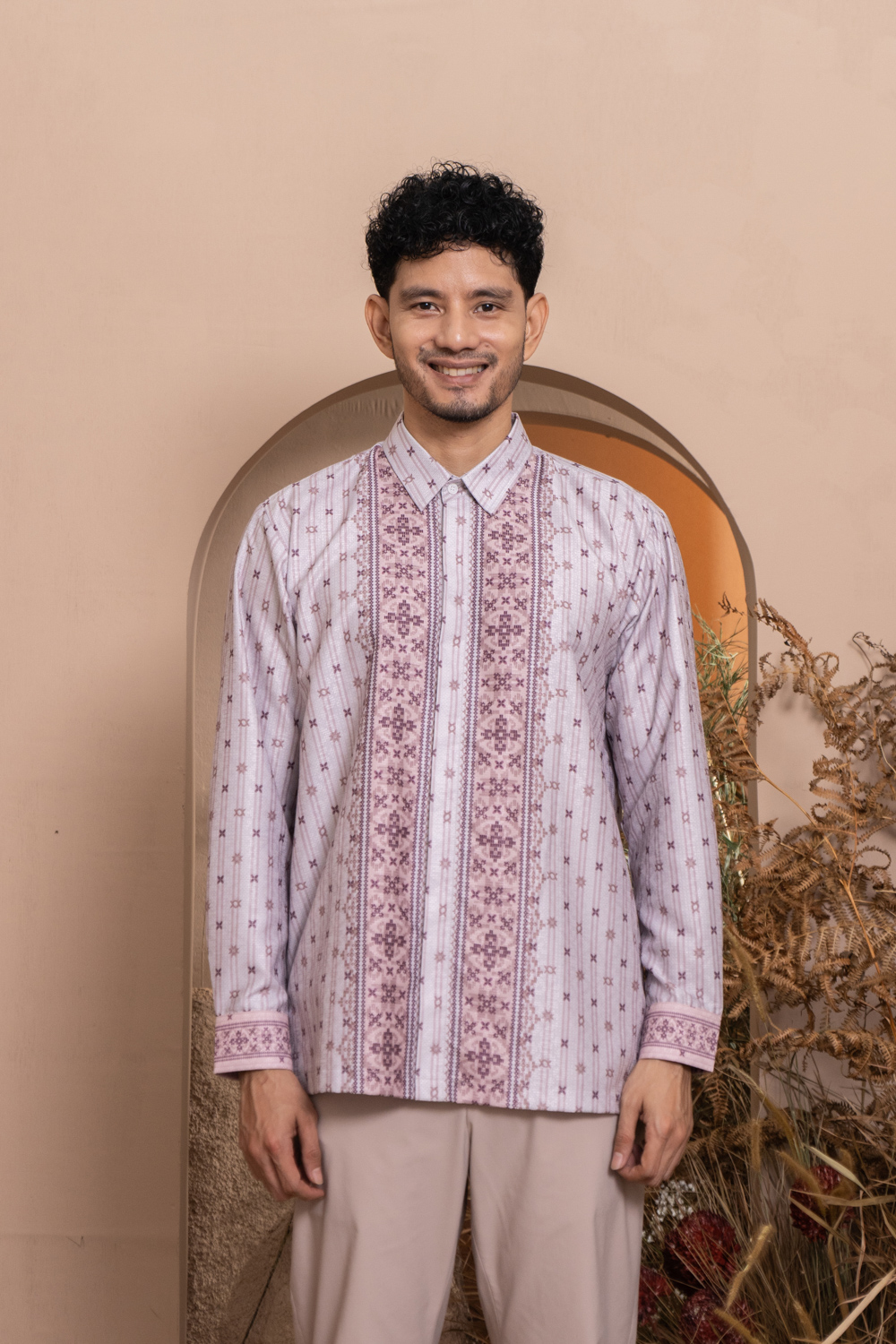 Kalola Long Shirt Men Peach Whip