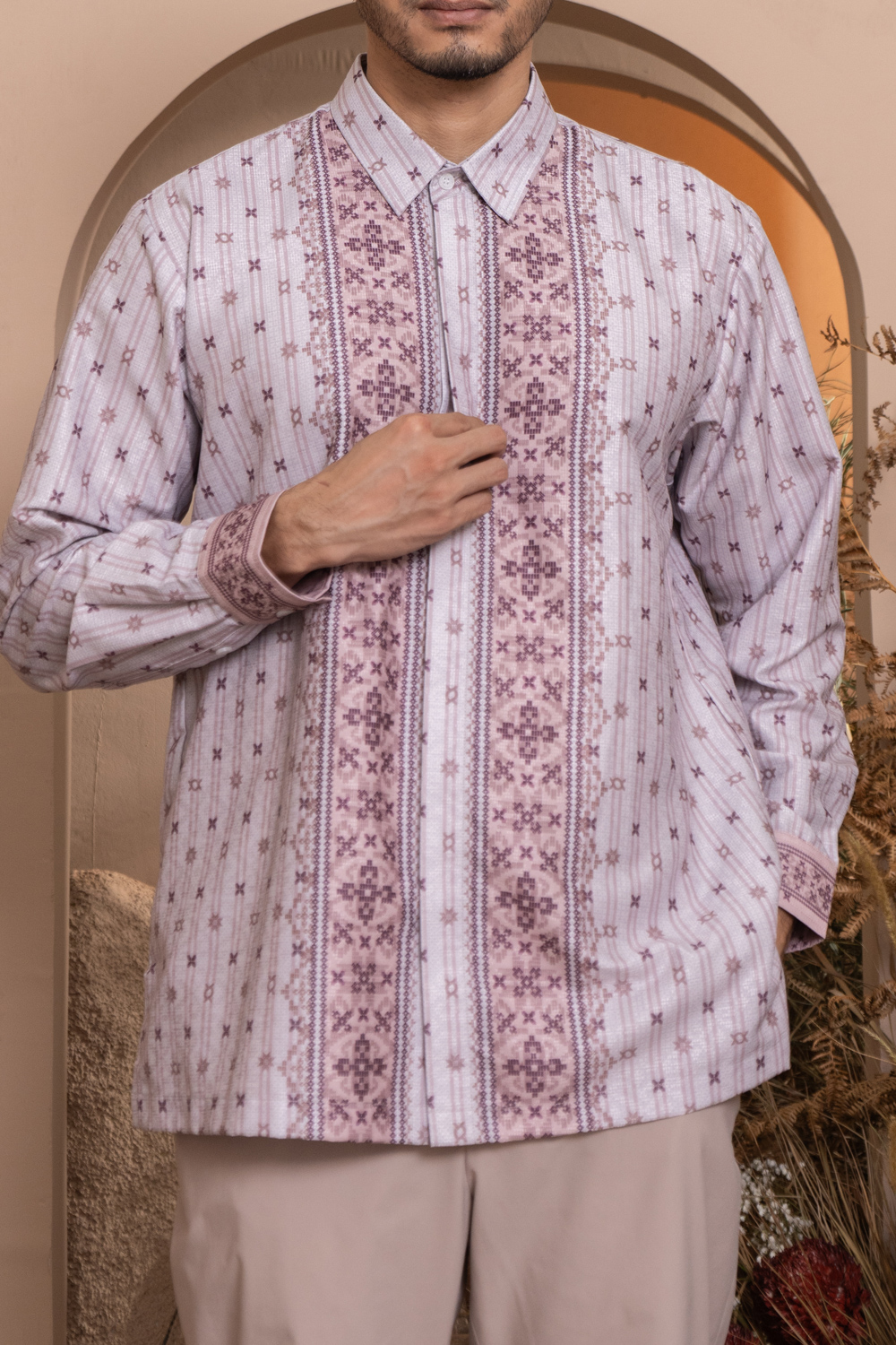 Kalola Long Shirt Men Peach Whip