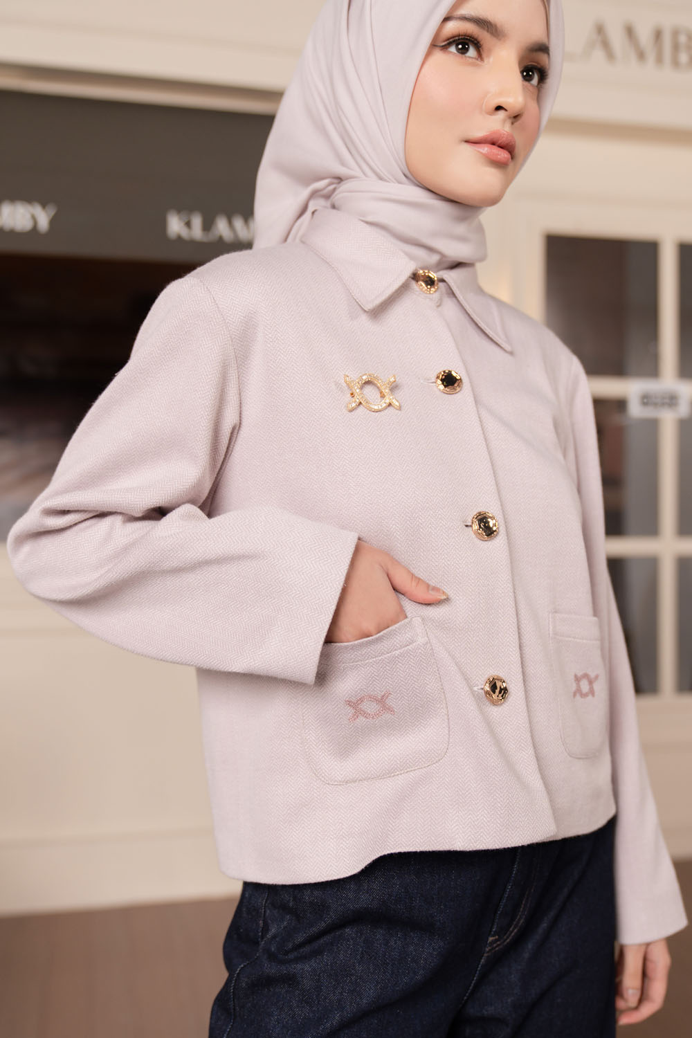 Iona Blazer Bridal Blush