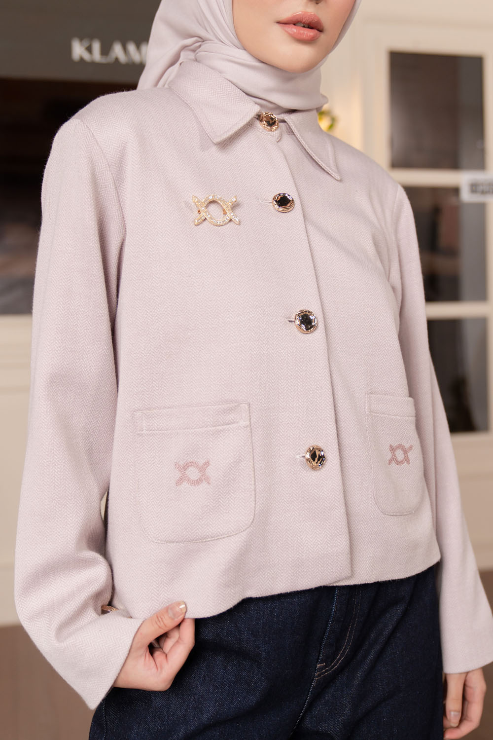 Iona Blazer Bridal Blush