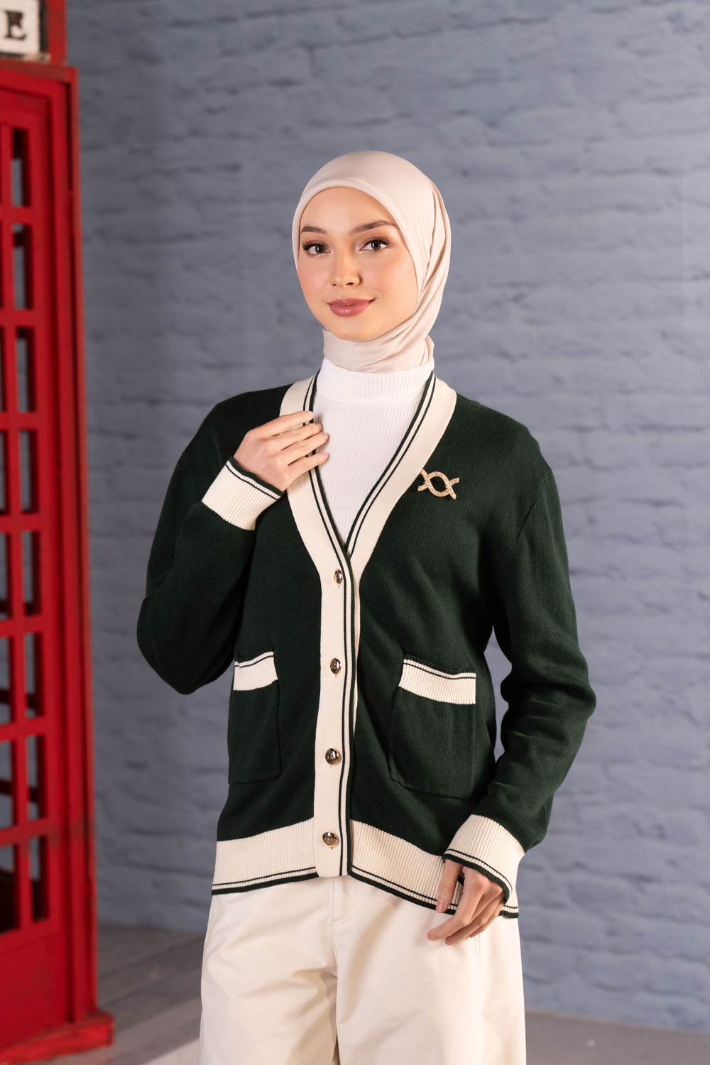 Verra Knit Cardigan Dark Forest
