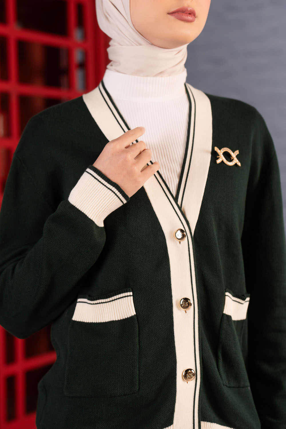 Verra Knit Cardigan Dark Forest