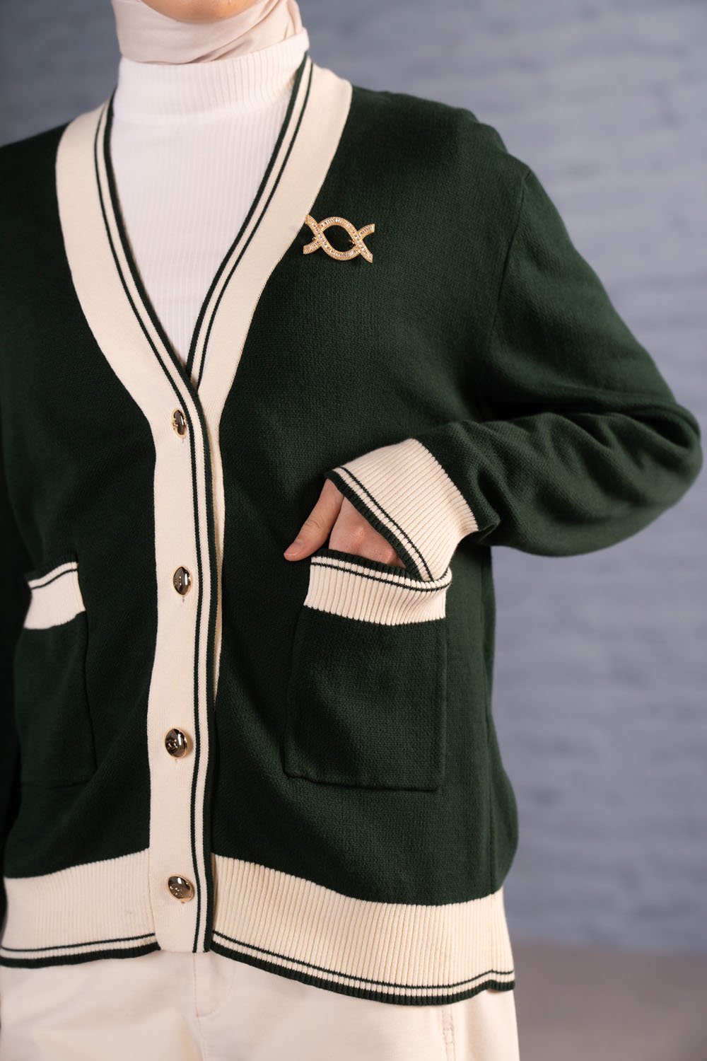 Verra Knit Cardigan Dark Forest