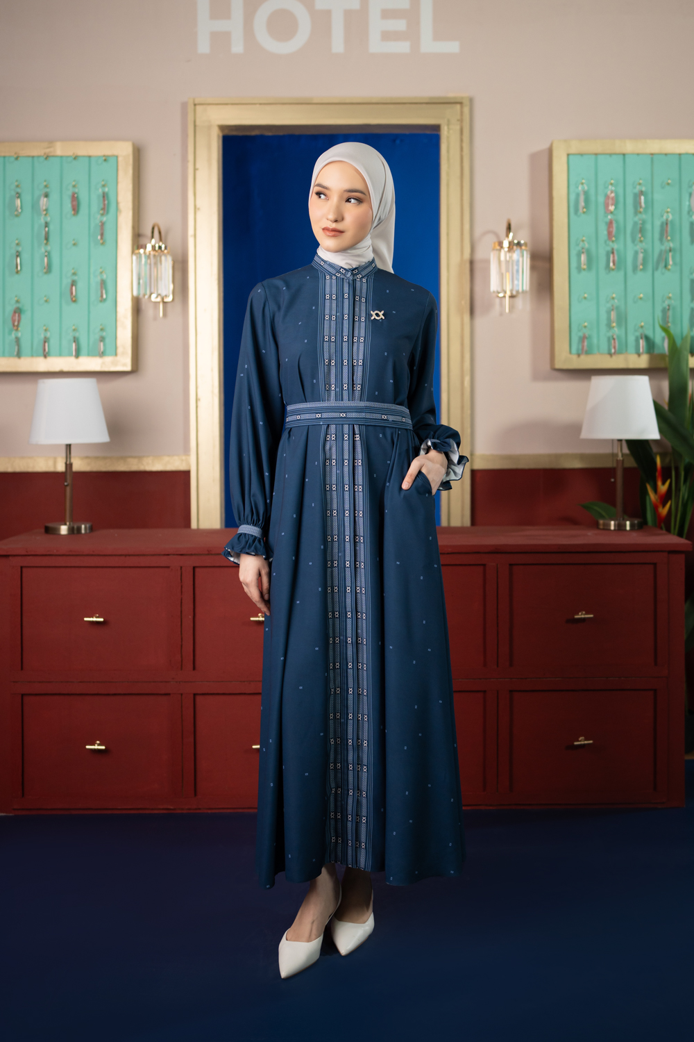 Jeanne Dress Deep Ocean