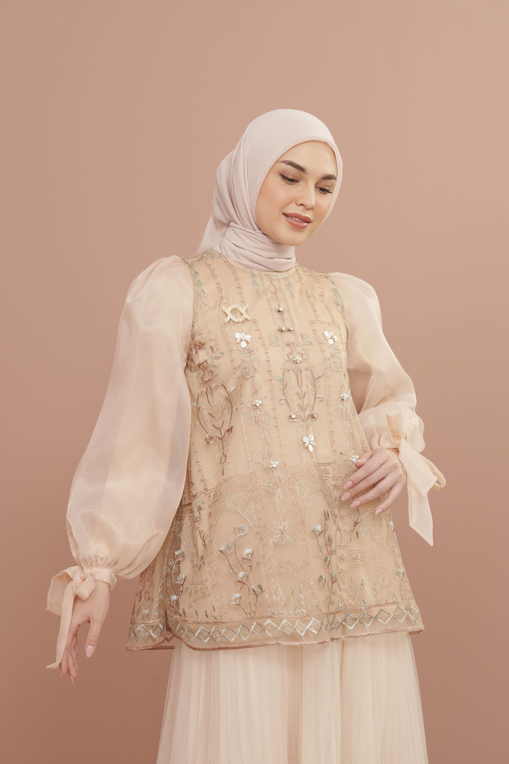 Lea Blouse Set (Minor) Sand Brown