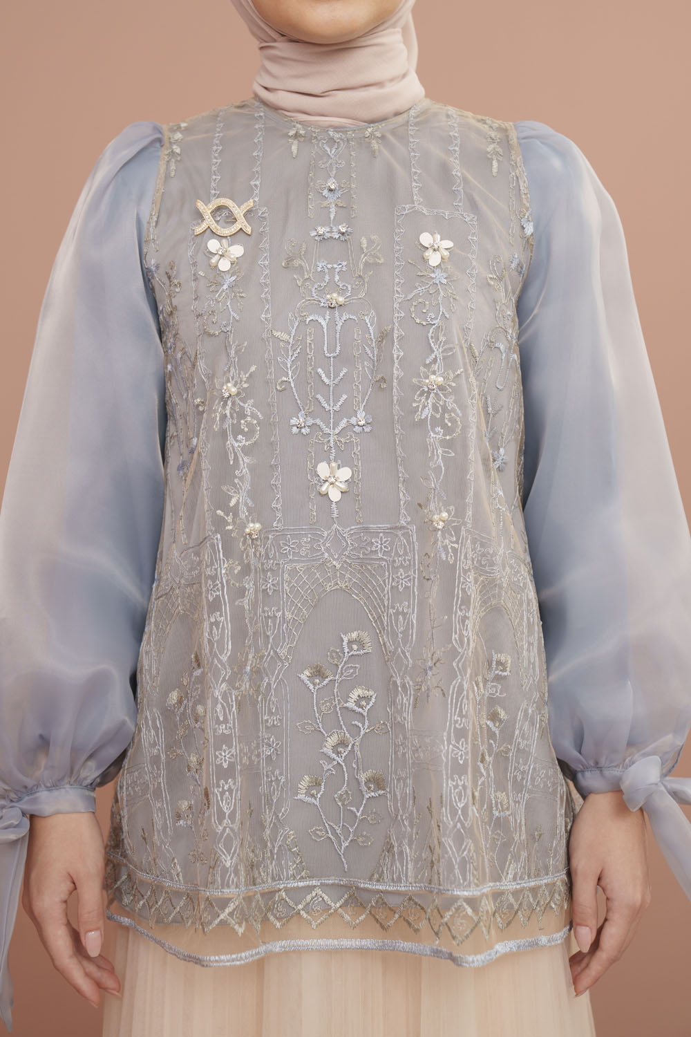 Lea Blouse Set (Minor)  Stone Blue