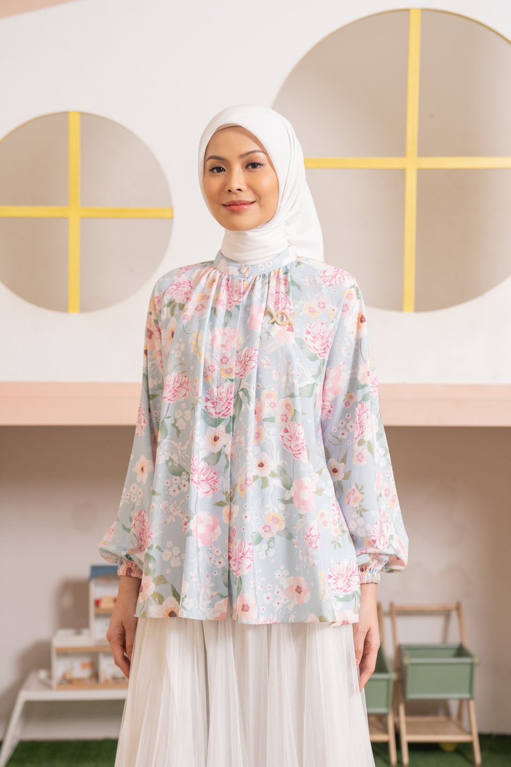 Zinnia Blouse (Minor) Summer Blue